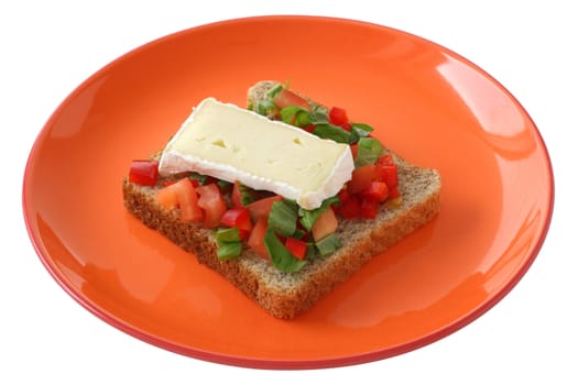 toast with vegetables and cheese