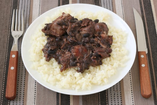 rice with beans with meat