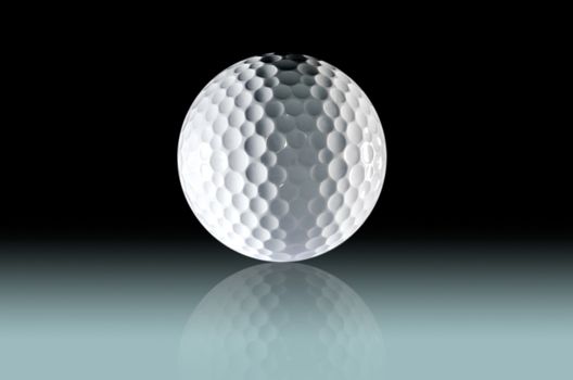 Close Up of Golf ball on  gradated light  background. Clipping path included. 