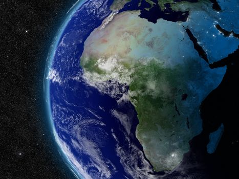 Africa from space. Elements of this image furnished by NASA.