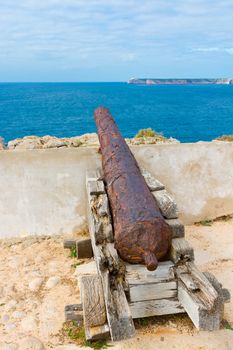 Old Rusty Cannon Guarding the Portuguese Fortress Sagres