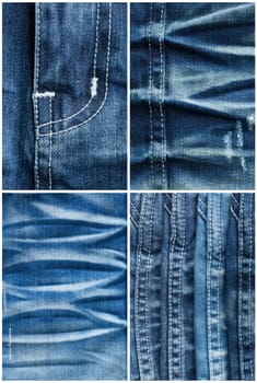 Set of jeans textures backgrounds