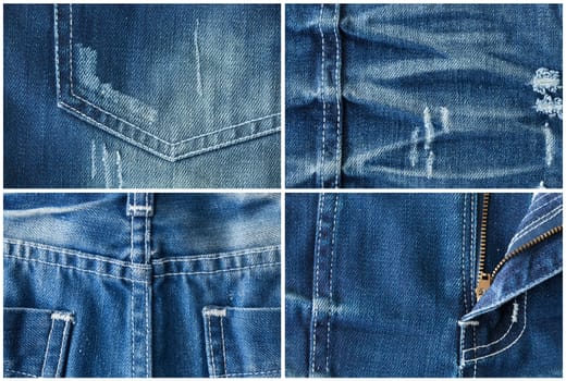 Set of jeans textures backgrounds