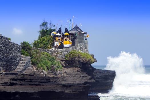 Near Tanah Lot, Bali. Indonesia. Ocean beach.