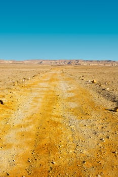 Dirt Road of the Negev Desert in Israel