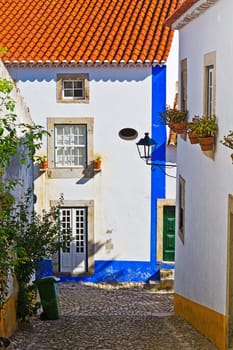 Street in the Medieval Portuguese City of Obidos