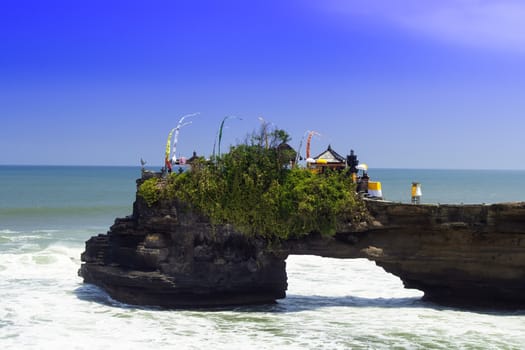Tanah Lot Coast, Bali. Indonesia. Ocean beach.
