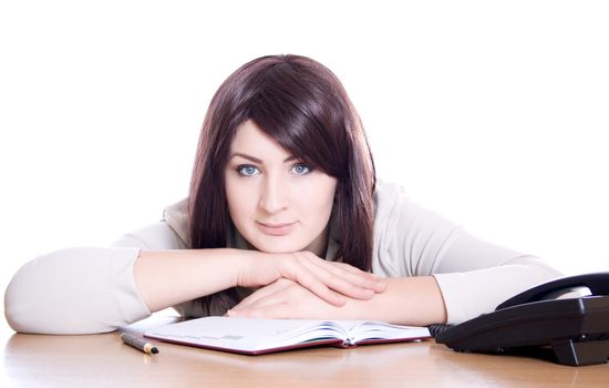 Business woman in the workplace, at your desk