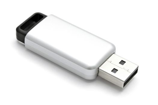 USB Flash Drive closuep on white background