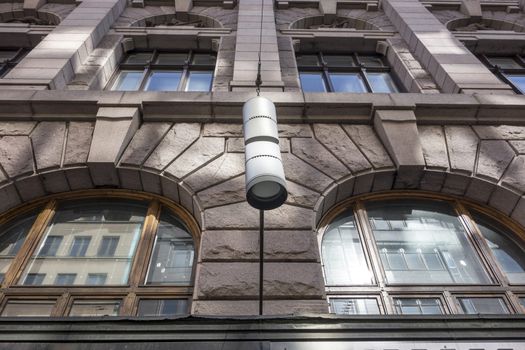 Old building and windows closeup in Helsinki, Finland