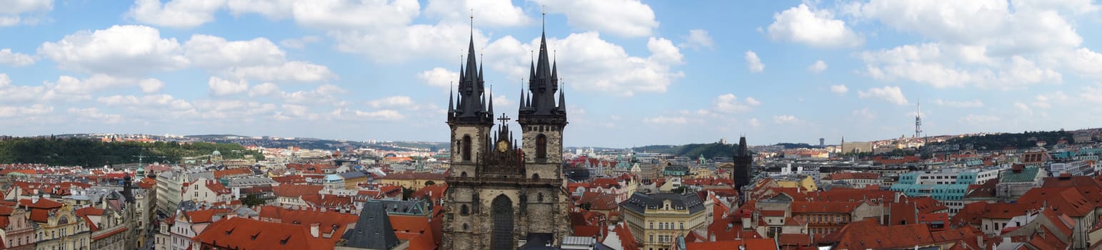  aerial view of prague from top of city hall 