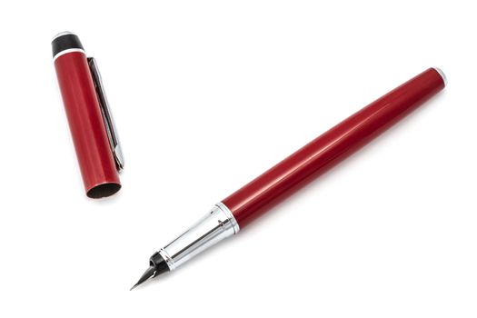 Red Pen Isolated On White background 