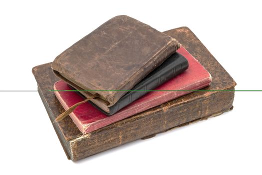 Old books isolated on white background