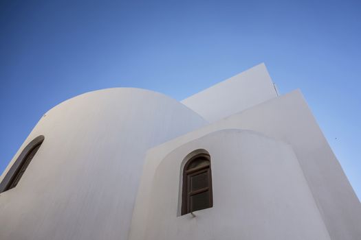  White church and blue sky, Santorini, Greece 