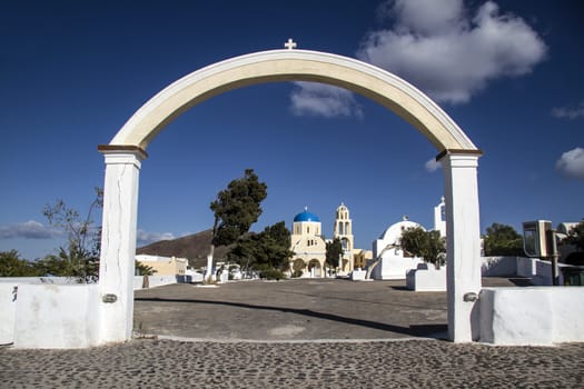 classical church on santorini island, greece 