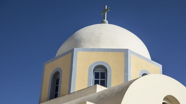 White church and blue sky, Santorini, Greece