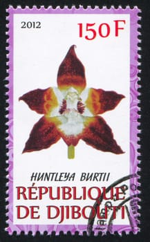 DJIBOUTI - CIRCA 2012: stamp printed by Djibouti, shows flower, circa 2012