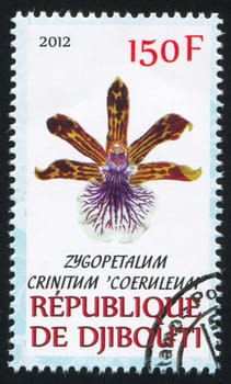 DJIBOUTI - CIRCA 2012: stamp printed by Djibouti, shows flower, circa 2012