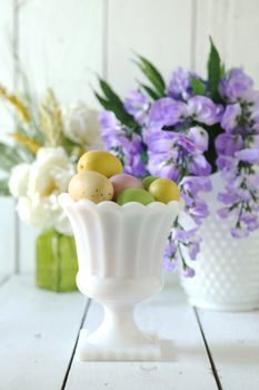 Spring Easter Holiday Themed Still Life Scene in Natural Light