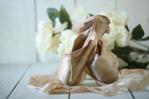 Romantic Posed Pointe Shoes in Natural Light 