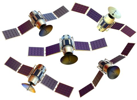 3D models of an artificial satellite (from different angles)