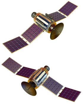 3D models of an artificial satellite (from different angles)