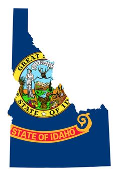 State of Idaho flag map isolated on a white background, U.S.A.
