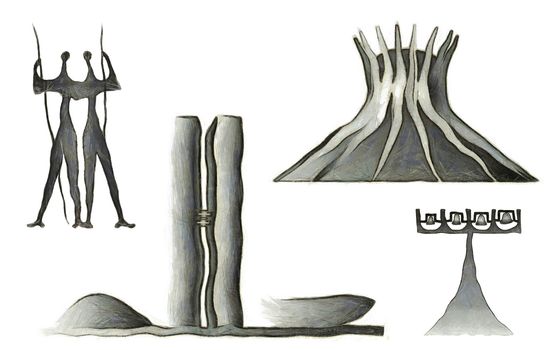 Drawing of the Brasilia landmark - sketch