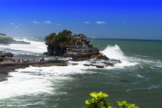 Tanah Lot, Bali. Indonesia. Ocean beach, Religion place.