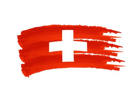 Illustration of Isolated hand drawn Swiss flag