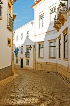 Narrow Street in the Medieval Portuguese City of Faro