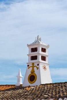 Chimney on the Roof of Portuguese Home