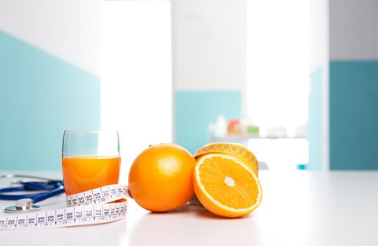 Healthy Lifestyle. Orange juice, healthy source of vitamins 