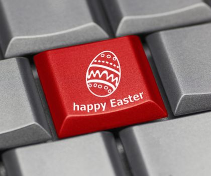 Computer key - Happy Easter with egg
