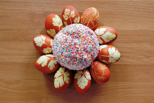 Image of Easter eggs and sugar pie