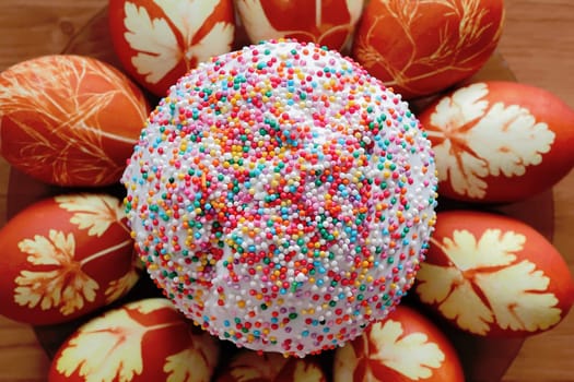 Image of Easter eggs and sugar pie