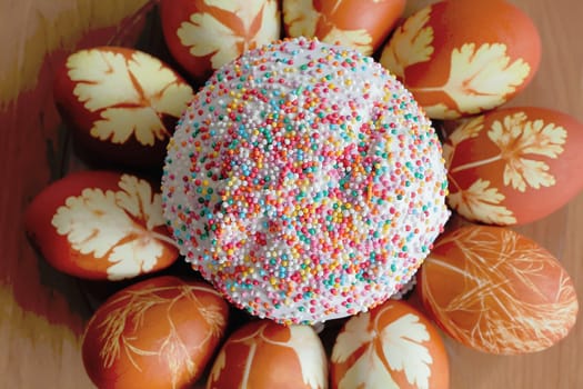 Image of Easter eggs and sugar pie