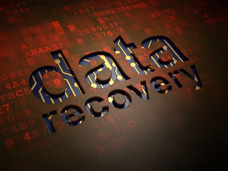 Information concept: digital screen with word Data Recovery, 3d render