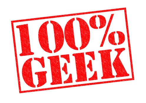 100% GEEK red Rubber Stamp over a white background.