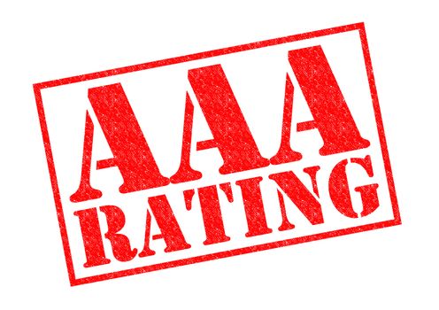 AAA RATING red Rubber Stamp over a white background.