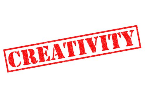 CREATIVITY red Rubber Stamp over a white background.