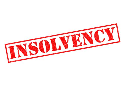 INSOLVENCY red Rubber Stamp over a white background.
