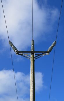 Small rural UK electricity pole.