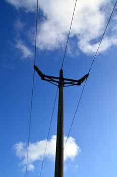 Electricity pole in the UK.
