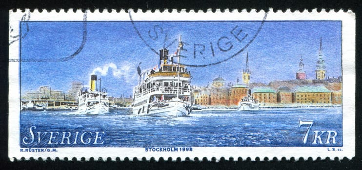 SWEDEN - CIRCA 1998: stamp printed by Sweden, shows Skerry boats, circa 1998