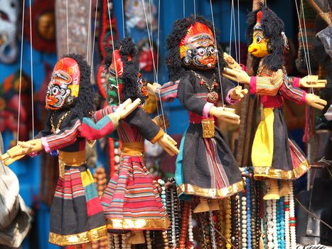 traditional puppets on open market in Nepal       