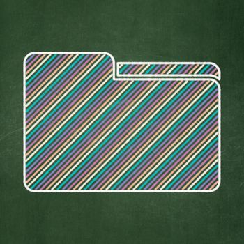 Business concept: Folder icon on Green chalkboard background, 3d render