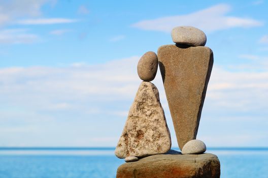 Figurines of stones as symbol of man and woman