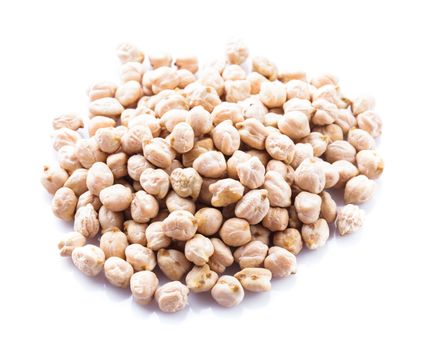 chick-pea heap isolated on the white background