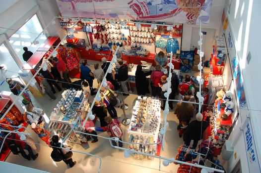 Souvenir store at XXII Winter Olympic Games Sochi 2014, Russia, 15.02.2014